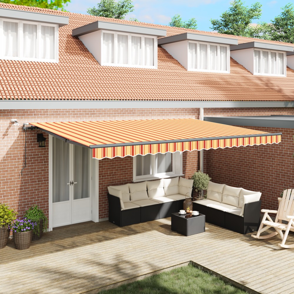 vidaXL Cortina Retractabilă galben și portocaliu 500 × 300 cm țesătură