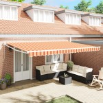 vidaXL Cortina Retractabilă Galben și portocalie 500 × 300 cm