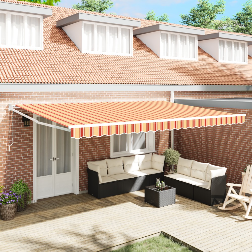 vidaXL Cortina Retractabilă Galben și portocalie 500 × 300 cm