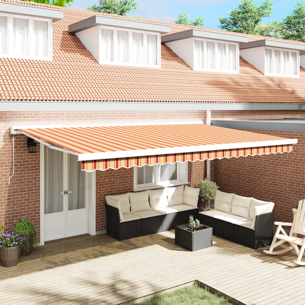 vidaXL Markă Automată Retractabilă Galben și Portocalie 500 x 300 cm