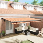vidaXL Markiză retractabilă automată Galben și Portocaliu 500 x 300 cm