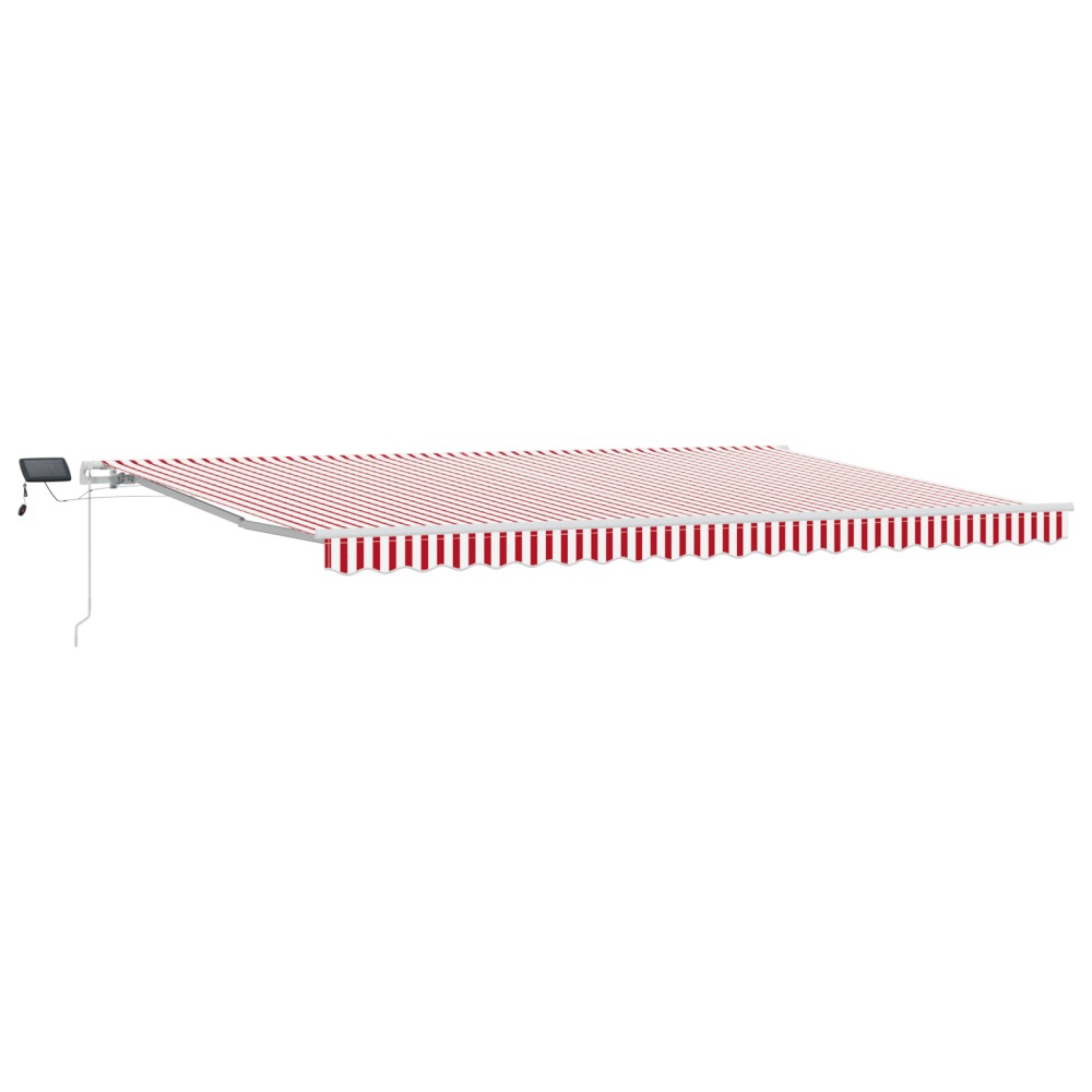 vidaXL Marchiză Retractabilă Roșu și alb 500 × 300 cm Roșu și alb
