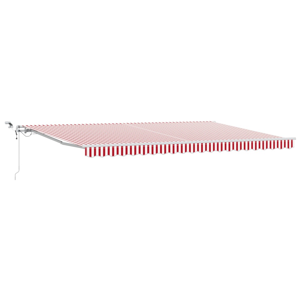 vidaXL Marquise Retractabilă Automată cu LED Dungi Roșii și Albe 500x300 cm