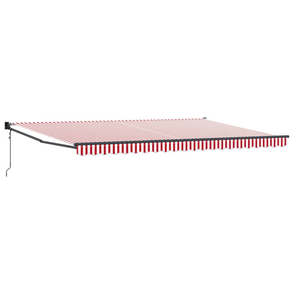 vidaXL Cortina Retractabilă Roșu și Alb 500 × 300 cm Stofă și Metal