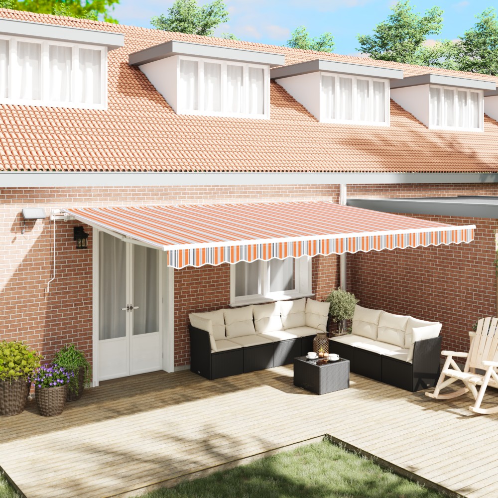vidaXL markiza retractabilă manuală cu dungi multicolore 500x300 cm