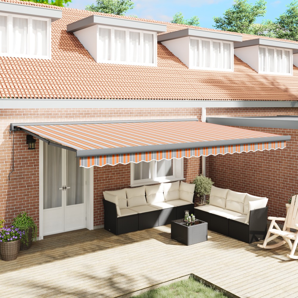 vidaXL Pătură retractabilă automată cu dungi colorate 500x300 cm