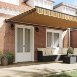 vidaXL Cortina Retractabilă Manual Galben și gri 500 × 300 cm
