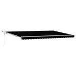 Marchiză retractabilă automată vidaXL cu LED Negru 500x300 cm Marchiză retractabilă automată vidaXL cu LED Negru 500x300 cm