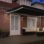 Marchiză retractabilă automată vidaXL cu LED Negru 500x300 cm Marchiză retractabilă automată vidaXL cu LED Negru 500x300 cm