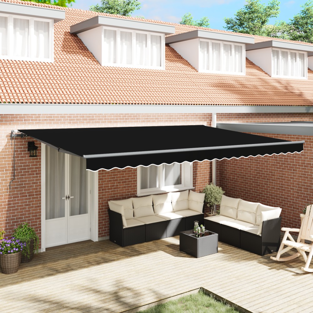 vidaXL Pergolă Automată Retractabilă Neagră 500x300 cm