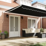 Marchiza retractabilă manuală vidaXL Neagră 500x300 cm Marchiza retractabilă manuală vidaXL Neagră 500x300 cm