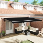 Marchiză Retractabilă Automată Neagră 500x300 cm Marchiză Retractabilă Automată Neagră 500x300 cm