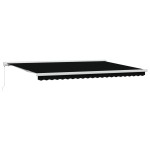 vidaXL Awning Manual Retractabil Negru 500x300 cm vidaXL Awning Manual Retractabil Negru 500x300 cm