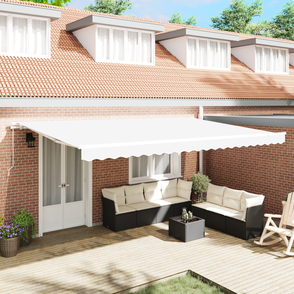 marchiză manuală retractabilă vidaXL Alb 500x300 cm
