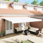 marchiză manuală retractabilă vidaXL Alb 500x300 cm marchiză manuală retractabilă vidaXL Alb 500x300 cm