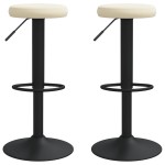 vidaXL Scaune de bar, 2 buc., crem, catifea vidaXL Scaune de bar, 2 buc., crem, catifea
