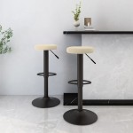 vidaXL Scaune de bar, 2 buc., crem, catifea vidaXL Scaune de bar, 2 buc., crem, catifea