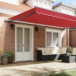 vidaXL Umbra retractabilă automată roșie 500x300 cm