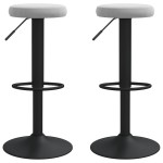 vidaXL Scaune de bar, 2 buc., gri deschis, catifea vidaXL Scaune de bar, 2 buc., gri deschis, catifea