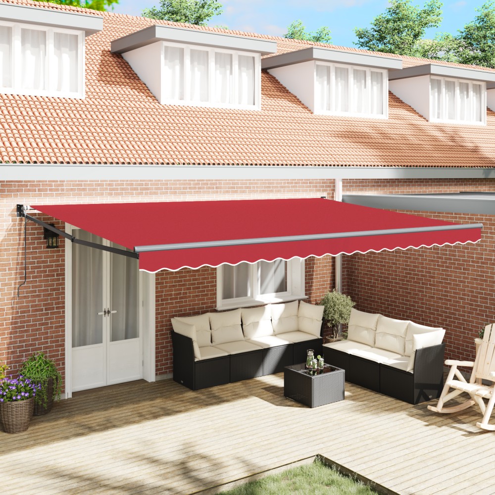 vidaXL Paravan Automată Retractable Roșu 500x300 cm