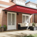 vidaXL Umbrelă automată retractabilă roșie 500x300 cm