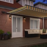 Marquee retractabilă manuală cu LED verde și galben 500x300 cm Marquee retractabilă manuală cu LED verde și galben 500x300 cm