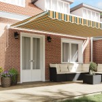 vidaXL Umbra manuală retractabilă verde și galben, 500 x 300 cm