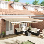 Marchiză manuală retractabilă vidaXL Verde și Galben 500x300 cm Marchiză manuală retractabilă vidaXL Verde și Galben 500x300 cm