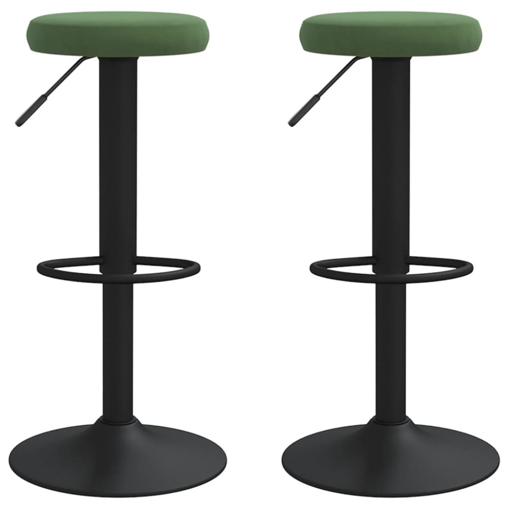 vidaXL Scaune de bar, 2 buc., verde închis, catifea