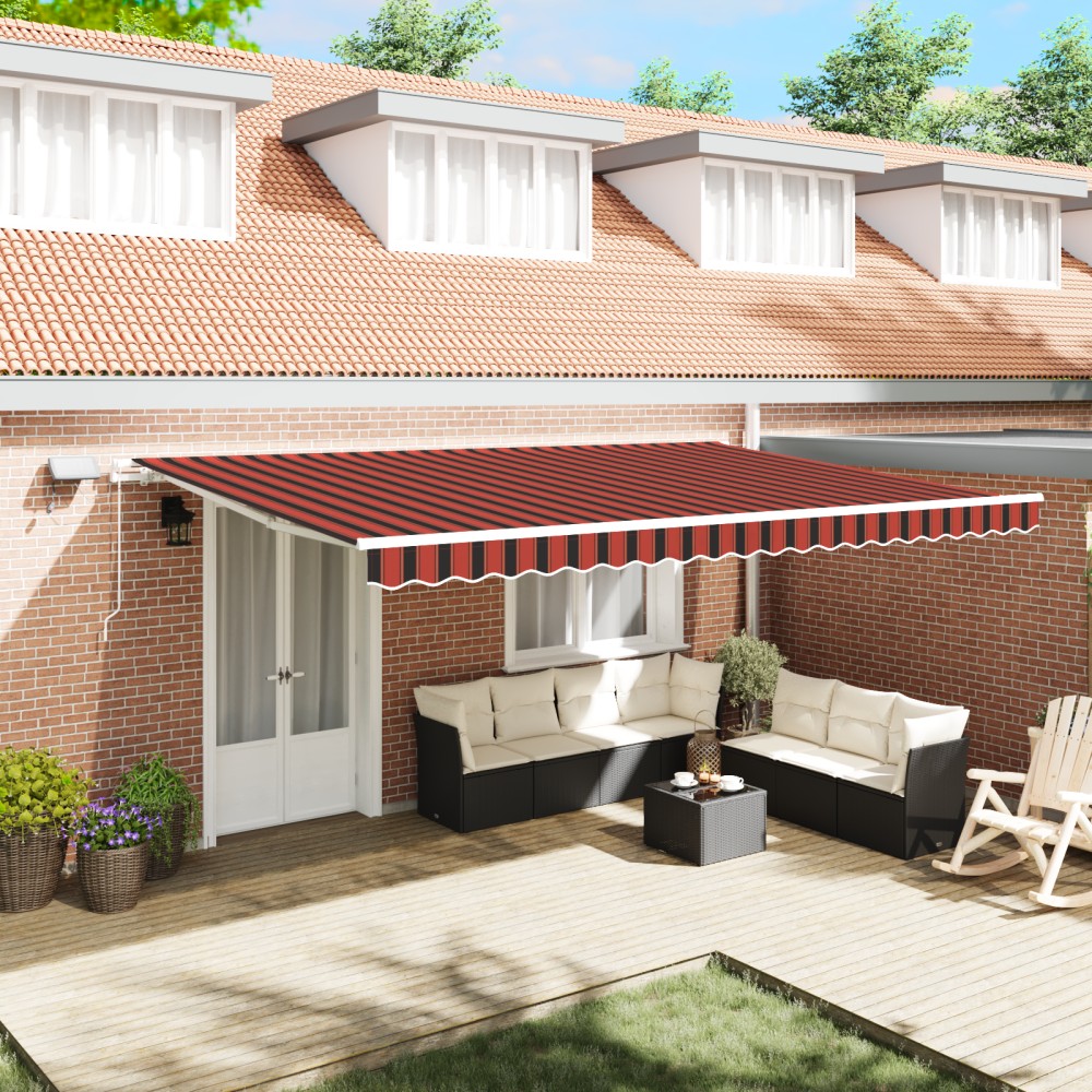 vidaXL Cortina Retractabilă cu Manual 500 × 350 cm portocaliu și maro