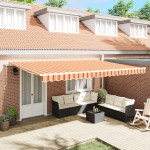 vidaXL Cortina Retractabilă Dungi Galben și portocalie 500 × 300 cm