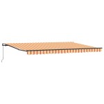 vidaXL Copertină Manual galben și portocaliu 500 × 350 cm Poliester