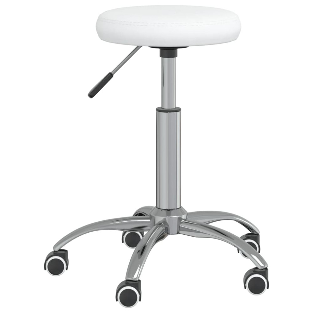 vidaXL Scaun de birou pivotant, alb, piele ecologică