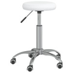 vidaXL Scaun de birou pivotant, alb, piele ecologică vidaXL Scaun de birou pivotant, alb, piele ecologică