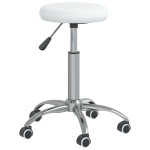 vidaXL Scaun de birou pivotant, alb, piele ecologică vidaXL Scaun de birou pivotant, alb, piele ecologică