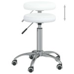 vidaXL Scaun de birou pivotant, alb, piele ecologică vidaXL Scaun de birou pivotant, alb, piele ecologică