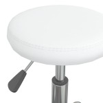 vidaXL Scaun de birou pivotant, alb, piele ecologică vidaXL Scaun de birou pivotant, alb, piele ecologică