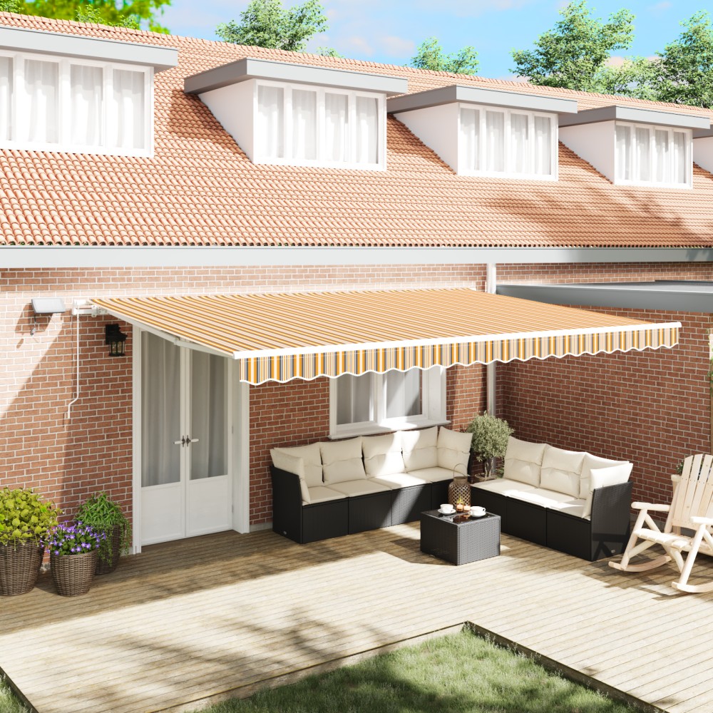 vidaXL Cortina Retractabilă cu Manual 500 × 350 cm Multicolour