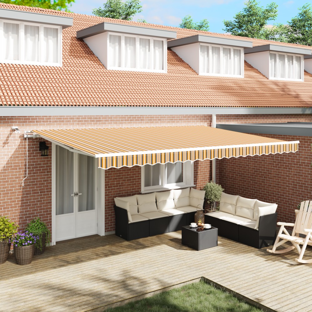 vidaXL Cortina Retractabilă Multicolour 500 × 350 cm Stofă și Metal