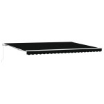 Marchiză manuală retractabilă vidaXL Negru 500x350 cm Marchiză manuală retractabilă vidaXL Negru 500x350 cm