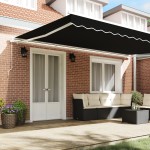 Marchiză manuală retractabilă vidaXL Negru 500x350 cm Marchiză manuală retractabilă vidaXL Negru 500x350 cm
