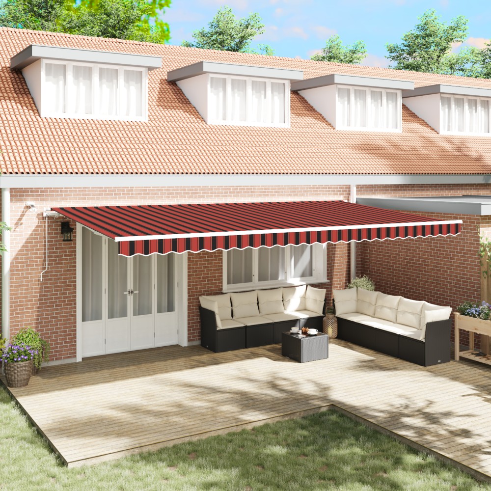 vidaXL Cortina Retractabilă Portocalie și maro 600 × 300 cm