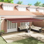 vidaXL Cortina Retractabilă portocaliu și maro 600 × 300 cm țesătură