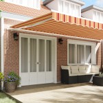 vidaXL Cortina Retractabilă Dungi Galben și portocalie 600 × 300 cm