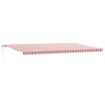vidaXL Marchiză retractabilă Roșu și alb 600 × 300 cm Roșu și alb