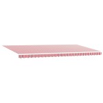 vidaXL Marchiză retractabilă Roșu și alb 600 × 300 cm Roșu și alb