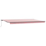 vidaXL Cortina Retractabilă Manual Roșu și alb 600 × 300 cm țesătură vidaXL Cortina Retractabilă Manual Roșu și alb 600 × 300 cm țesătură
