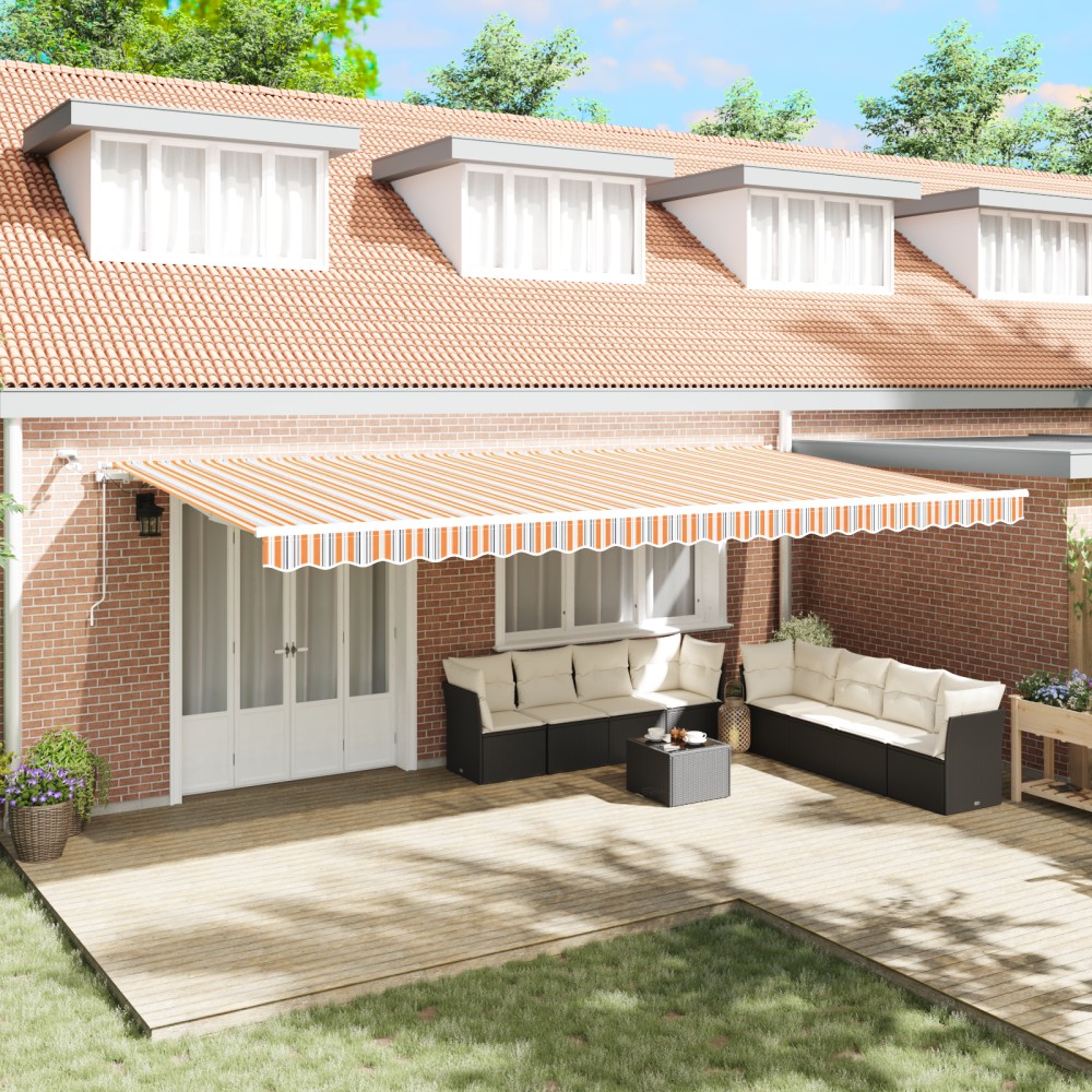vidaXL Cortina Retractabilă Multicolour 600 × 300 cm Stofă și Metal