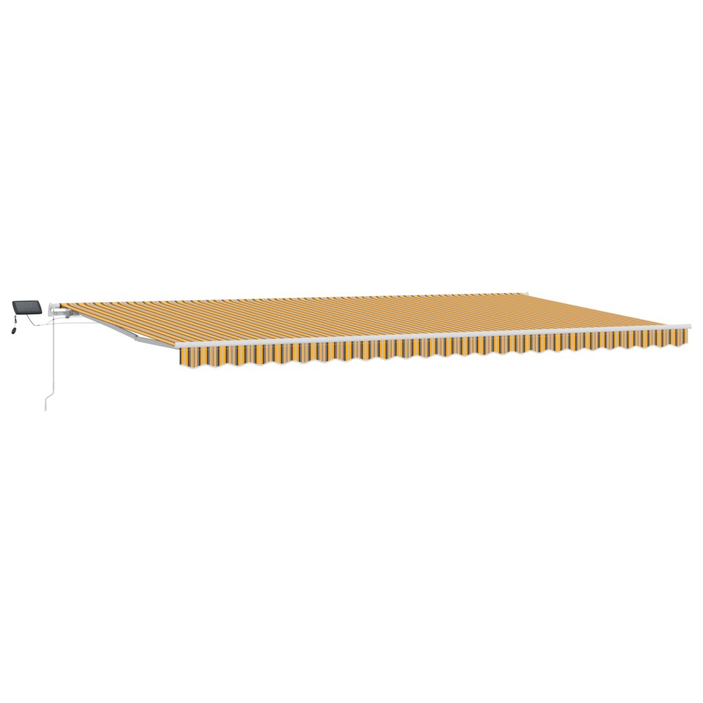 vidaXL Markiză manuală with Manual Galben / Gri / Alb 600 × 300 cm Multicolour