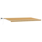 vidaXL Markiză manuală with Manual Galben / Gri / Alb 600 × 300 cm Multicolour